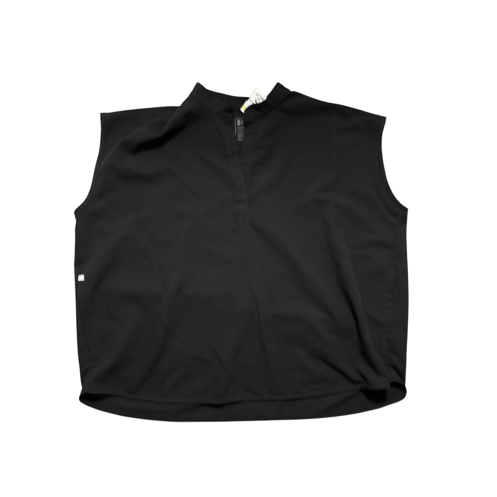 Figs Scrub Top Technical Collection Black Sleeveless Henley Medical XXL